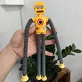 Yellow robot fidget toy with telescopic suction cup limbs for Christmas tree decoration - Robot Yellow (Non-Glowing)