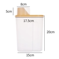 Transparent plastic airtight grain storage container with beige lid and measuring cap - Large / Nordic Beige