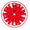 Red Christmas tree skirt with white snowflake patterns and red satin bow ribbons - 90CM Tree Skirt Red Snowflake Xmas Tree