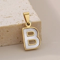 Elegant 18K gold plated necklace with a white mother of pearl letter B pendant - Letter B Style