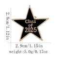Star shaped Class of 2025 graduation badge with black enamel and gold trim - Class of 2025 Star Style