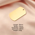 Polished gold dog tag pendant size guide showing dimensions 39x22mm and weight 8.6g - Gold (39mm*22mm)