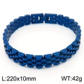 Bracciale a catena jubilee in acciaio inossidabile blu con maglie da 220 mm di lunghezza - 220x10mm / Blu (KB167054-K)
