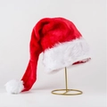 Classic red plush Christmas hat with LED lights and white fluffy trim for festive parties - 32x75cm Long Style / Red