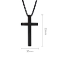 Gepolijst zwart roestvrijstalen kruis ketting 53x30mm met box-ketting voor heren - Zwart Groot / 53mm x 30mm