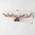 Vintage style beige and brown antler wall hooks measuring 48cm wide and 17.5cm high - 48cm / Large Light Color