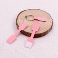 Pink self-adhesive jewelry price tags for rings with square head design on wood - Square Toe / Pink