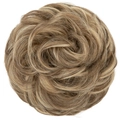 Messy bun hair piece in light brown and blonde highlights for women synthetic hair bun - Bernstein