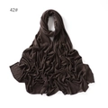 Detail of dark brown modal jersey scarf showing soft fabric texture and rolled edges - Dark Coffee (#42)