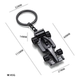 Formula 1 racing car keychain in gun black finish with detailed dimensions and weight - X-592 Black Solid F1 Racing Car