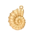 Gold plated stainless steel ammonite fossil pendant for DIY necklace bracelet - 523# Nautilus Pendant Only / 15.5*22mm (2 Pieces/Pack) / Gold