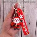 Santa Claus PVC keychain with red silicone wrist strap and golden metal ring - Santa Claus-16