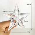 Transparent star tree topper 6.6cm acrylic faceted crystal ornament with 8mm inner hole - XL Smooth Star Accessory (8mm Socket)