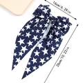 Blue star bow hair clip for July 4th party, 16x26cm large ribbon streamer accessory - Dark Blue with White Stars