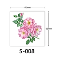 3D pink rose floral temporary tattoo sticker, model S-008, size 60mm x 60mm - Pink Rose Flower Style (S-008)