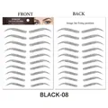 Waterproof 6D ecological eyebrow tattoo stickers BLACK-08 with 10 pairs of 3D designs - STM-08 (10 Pairs) / Black