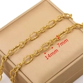 Textured gold stainless steel chain link for DIY jewelry, size 14x7mm oval links - Crushed Gold Texture Oval 14x7mm / Gold