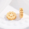 Hollow flower spacer bead in golden S925 silver for DIY bracelet making and jewelry - Hollow Petal Style (A款)