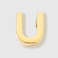 Polished gold stainless steel letter U pendant for DIY jewelry making accessories - Letter U