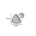 Clou de cartilage en titane argenté avec zircon triangle de 0,65 cm et vis plate - 6# Style Triangle Argenté