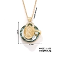 Detail view of Virgin Mary pendant with light blue stone and 45cm chain dimensions - Light Blue Crystal Style (N00921-109)