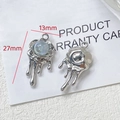 Pendentif cœur en métal liquide argenté avec dimensions de 27 mm de haut et 13 mm de large - 11# Goutte Perle Irisée Argent (Seul)