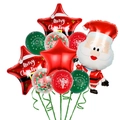 Christmas Santa Claus balloon set with star foil and red green latex balloons - Cute Santa Claus