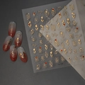 Autocollants ongles tulipes 3D avec relief doré et strass brillants pour nail art floral - Tulipe en Relief Dorée (CO-134)