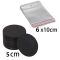 Detail of 5cm round black jewelry cards and 6x10cm transparent self-sealing plastic bags - 5x5cm Round Black Card Set (50Pcs)