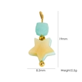 Handmade charm with turquoise bead and 19mm yellow star bead in golden metal finish - Yellow Green Star Charm