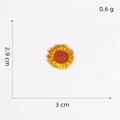 Detailed close-up of sunflower embroidery patch with 3cm x 2.9cm size dimensions - 6#-Light Color Small Sunflower