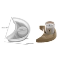 Moon shaped silicone mold for resin or concrete candle holder bases with dimensions - Moon