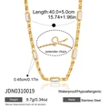 Classic 18K gold plated stainless steel necklace featuring rectangular crystal pendants - Rectangle Crystal Style (JDN0310019)