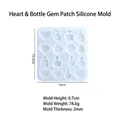 Stampo in silicone per bottiglie di profumo e ciondoli in resina 15,3cm x 14cm - Stampo in Silicone per Patch di Gemme a Forma di Cuore di Bottiglia