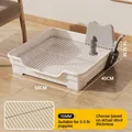 Creamy white dog potty with stainless steel grid and lifting fire hydrant pillar for small dogs - 15mm Grid Spacing / White