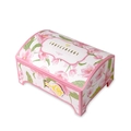 Pink floral treasure chest gift box with gold lettering and yellow key detail - Pink Treasure Chest / 11.3*7.8*6cm