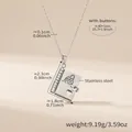Collana con ciondolo a libro e cuore in acciaio inossidabile dorato elegante - Color Acciaio Stile Nipote Spagnola (RP022)