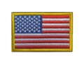 Detailed US flag embroidery patch with gold border for Top Gun Maverick flight jacket - USA Flag 9x5