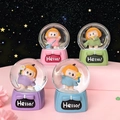 Cute pet crystal ball desk ornaments in pink, green, purple, and blue colors - Happy Girl Series (No. 59 Happy Girl) / 45# Light + Snow (Random One)