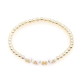 Golden beaded bracelet featuring white round letter beads spelling MAMA in gold font - Gold MAMA Style (QT-B210099A)