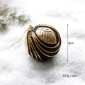 8cm black Christmas ornament ball with gold leaf pattern and glitter finish - Black Gold Brushed Ball / Diameter 8cm