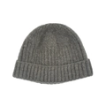 Detailed close-up showing grey ribbed knit texture and cuffed hem of the winter beanie - Adjustable / Dark Gray
