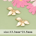 18K gold plated copper leaf pendants for DIY earring making, size 13.3mm x 21.5mm - Gold Leaf MD6702A / 1 Piece