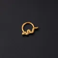 Aro de serpiente dorado 16G de acero inoxidable para piercing de nariz o cartílago - 6mm / Dorado