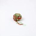 Christmas DIY mixed thread ball in red, green and gold with white pom-poms decor - Style A [1 Roll] 23m/50g