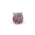 Handcrafted purple amethyst owl figurine made of natural crystal resin for desk decor - 11 Amethyst