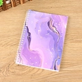 Creative spiral notebook with purple fluid marble cover design and gold metallic accents - A5 / Purple Fluid Marble Style (19)