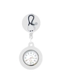 Dettaglio dell'orologio da infermiera in silicone bianco con clip stetoscopio a scomparsa - Bianco Stetoscopio-1