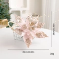 28cm pink velvet poinsettia with gold glitter for Christmas tree DIY decor - Light Pink 28cm
