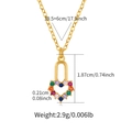 Klassische vergoldete Halskette mit herzförmigem Schlossanhänger und bunten Zirkoniasteinen - KN0397-Gold Buntes Herzschloss